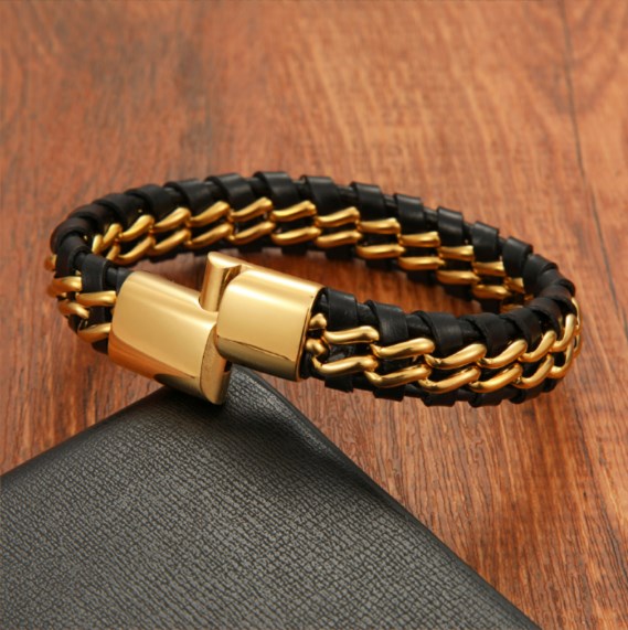 Genuine Leather Men's Bracelet Image 2