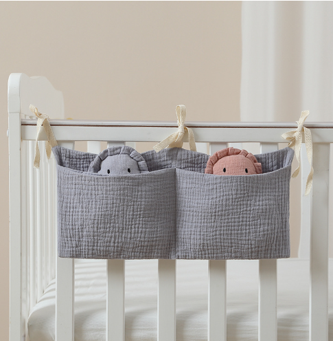 Baby bed hanging storage diaper storage bag bedside hanging bag children's bedside diapers baby cotton diaper bag image
