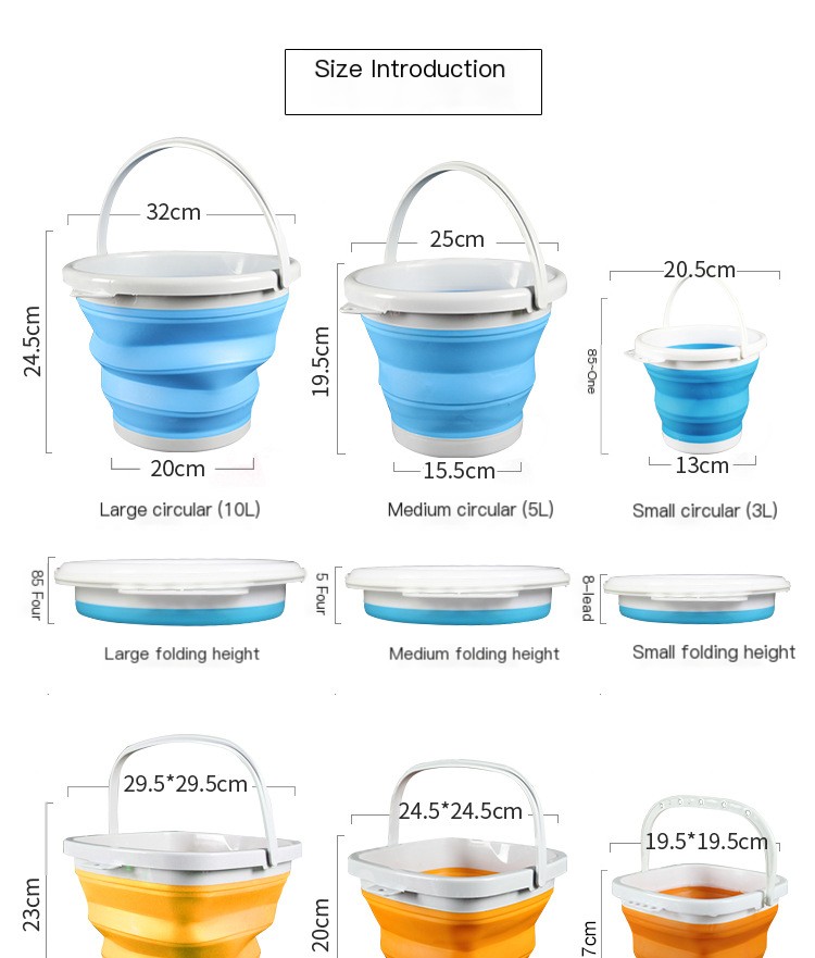 Thickened Silicone Foldable Water Bucket