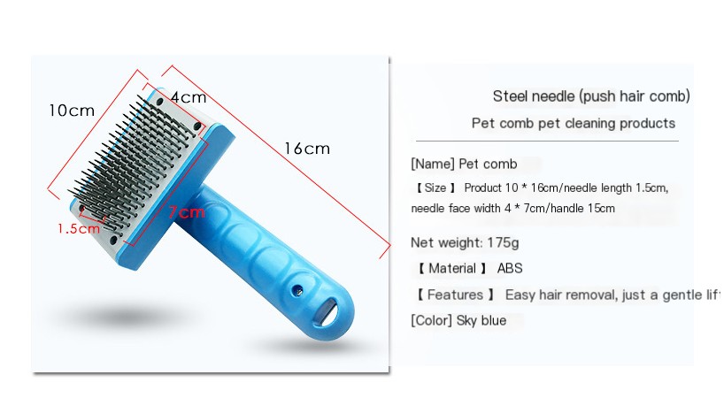 Pet De-Shedding Brush - Sky Blue
