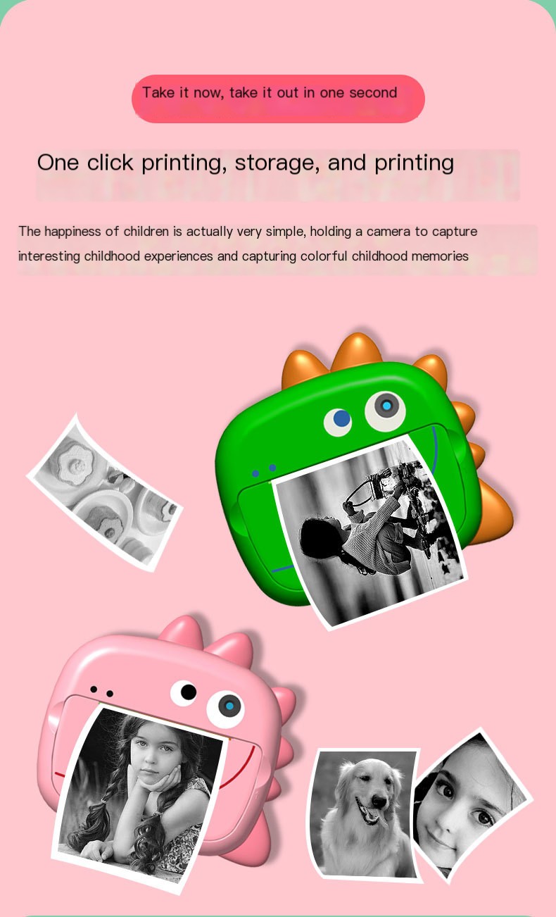 Dinosaur Pink Camera