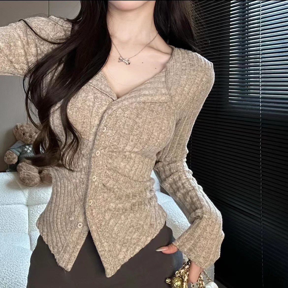 Korean Knit Women's Cardigan - Image 4