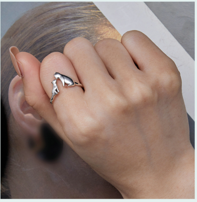 Adjustable Cat Love Ring
