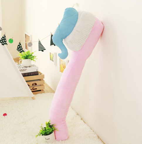 Funny Large Size Toothbrush Stuffed Plush Pillow Green
