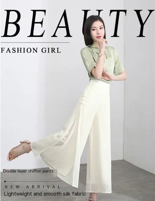 Chiffon Wide-Leg Pants - Image 2