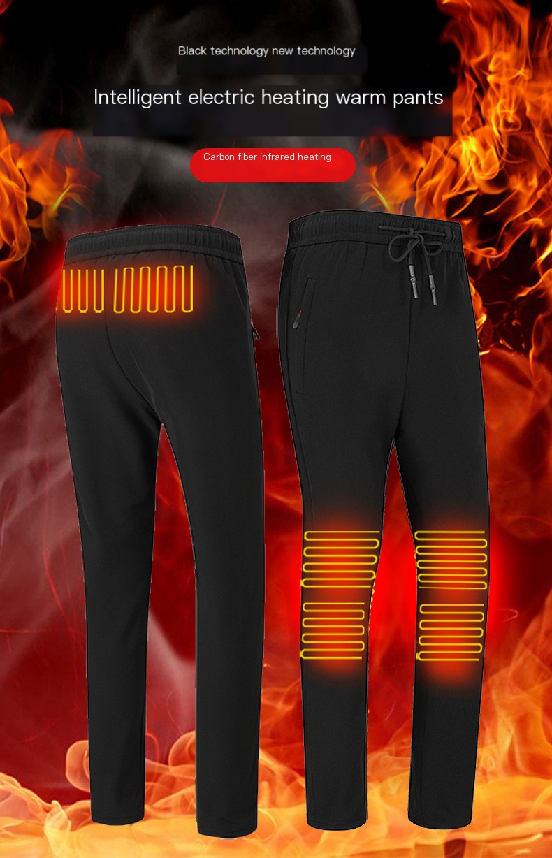Smart Electric Pants USB Heating Pants Heating Cold-resistant Warm Pants Charging Cotton Pants Fleece-lined Men's and Women's Winter Mountaineering