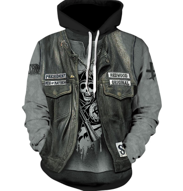 3D Printed Skull Hoodie Image 3