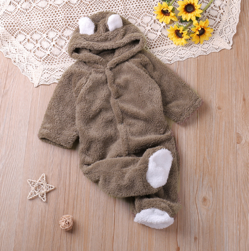 Teddy Bear Winter Onesie in Use