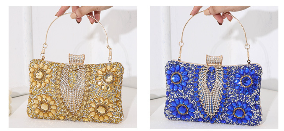 Multicolored Diamond Women Clutch Evening Bag