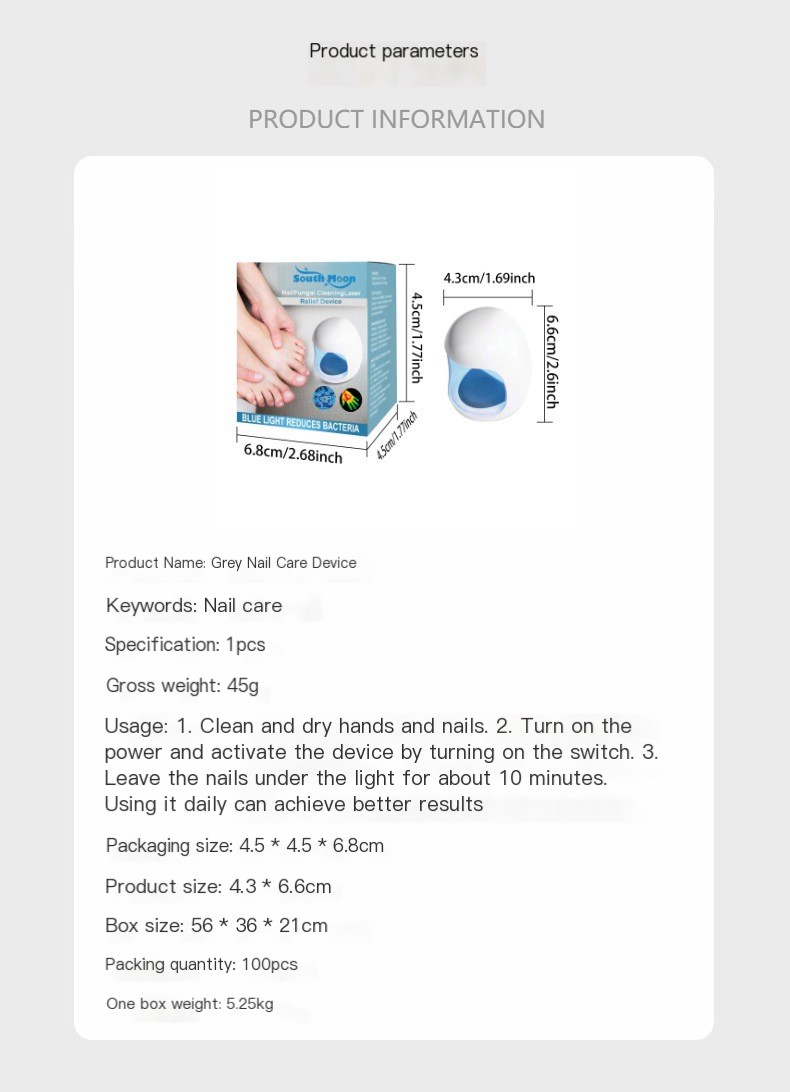 South Moon Gray Nail Treatment Device