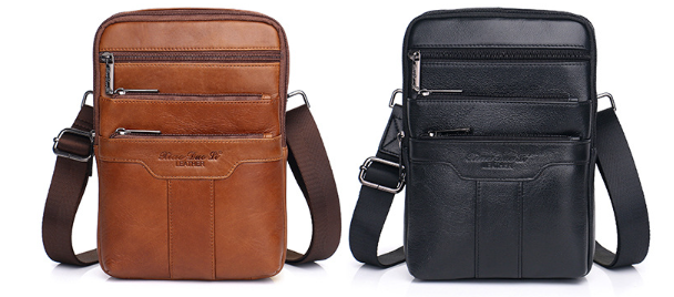 Brown Genuine Leather Men's Chest Bag