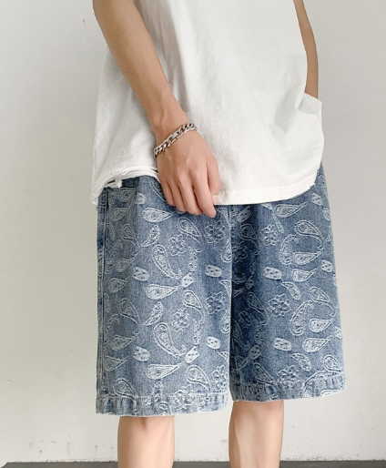 Large Size Denim Shorts Men's Loose Summer Thin Style Image 2