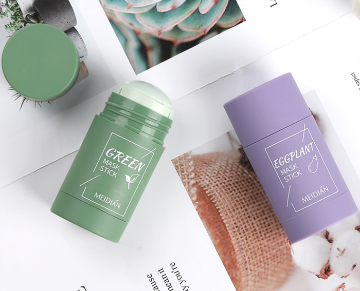 Supply delivery charming green tea cleaning solid mask eggplant deep cleansing TikTok same solid mask