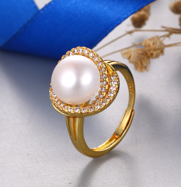 S925 Silver Ring with Pearls