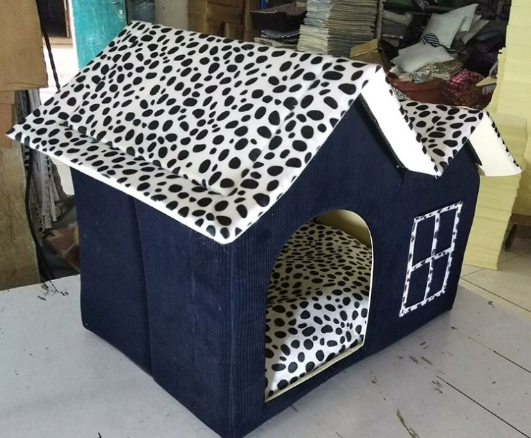 Cozy Interior of Double Top Pet House