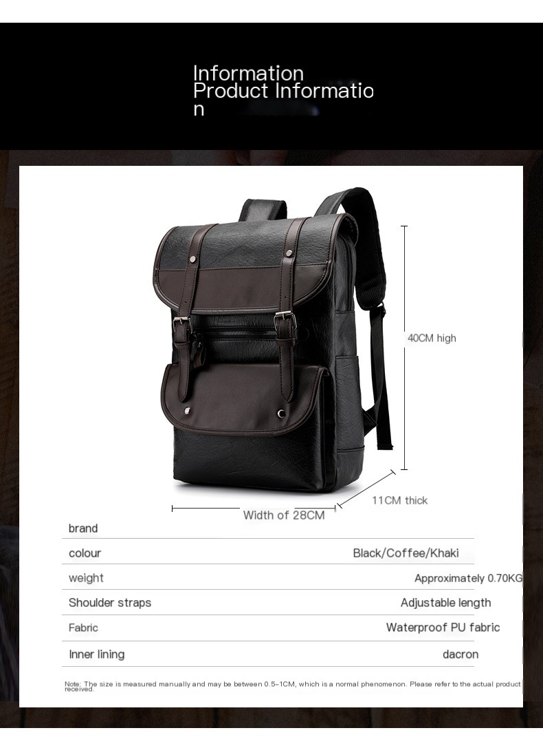 PU leather student bag