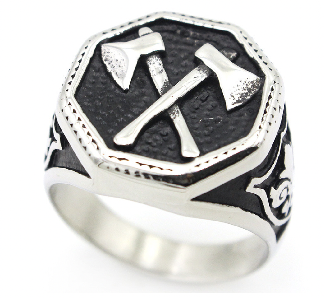 Vintage Double Axe Head Ring