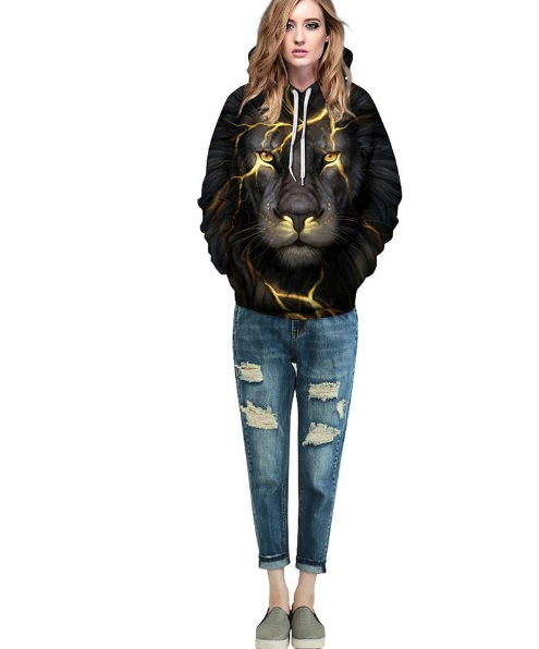 Black Lion 3D Sweatshirt Image 4