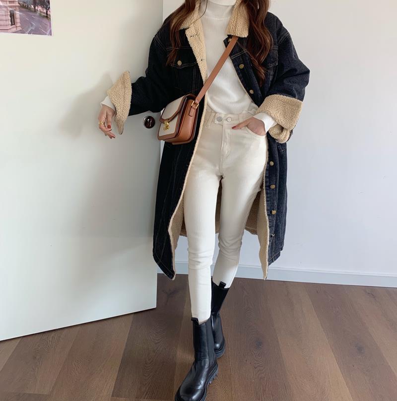 Slim And Thick Warm Denim Cotton Jacket Image 6