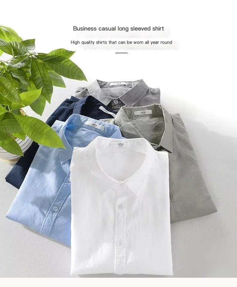 Cotton-linen long sleeve shirt image 4