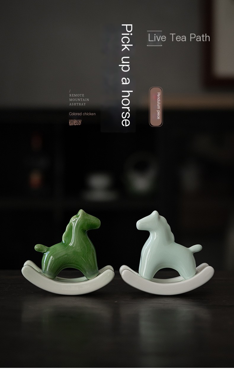 Ceramic Green Rocking Horse