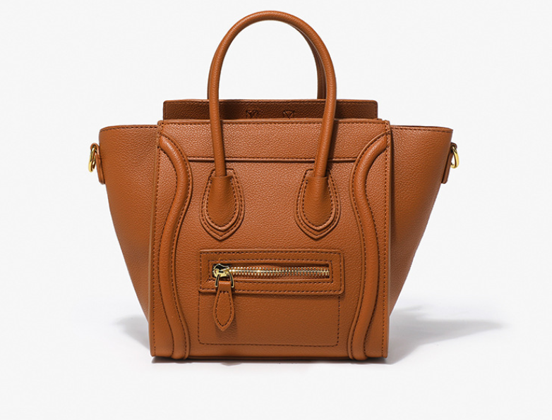Stylish leather bucket bag