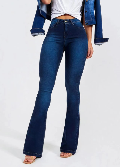 Sky Blue Flared Boot Cut Jeans