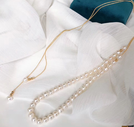 Long Beaded Pearl Sweater Chain