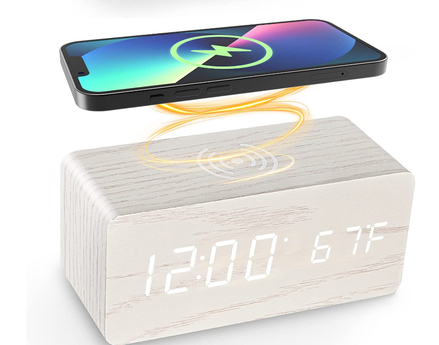 Mahogany White Characters Clock