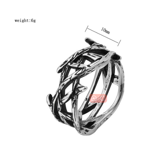 Vintage Thorn Crown Jesus Ring