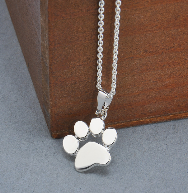 Dog Paw Pendant Necklace Rose Gold