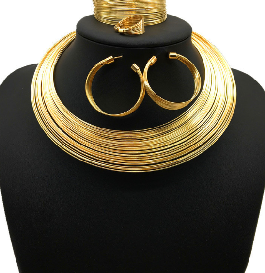 Nigerian Bride Necklace Set - Silver