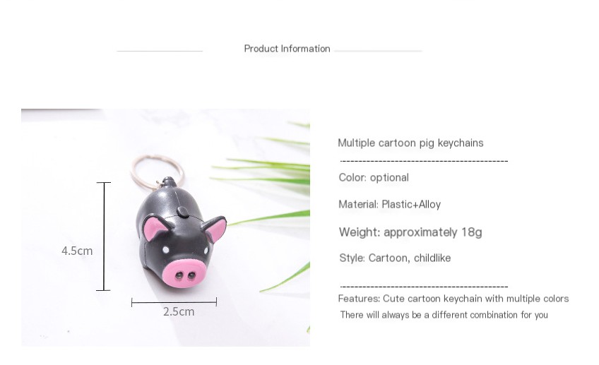 Cute Piggy Keychain and Flashlight
