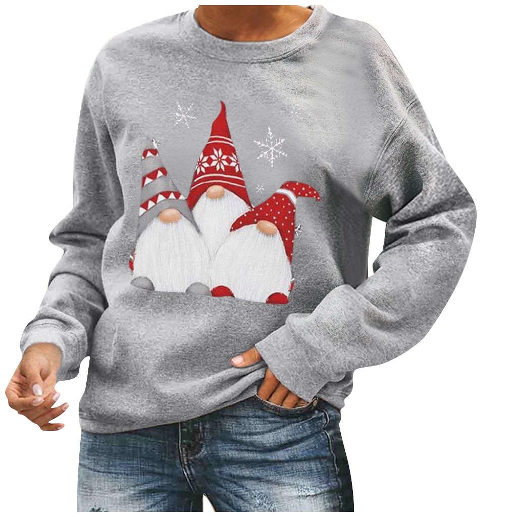 Christmas tree long sleeve round neck sweater image