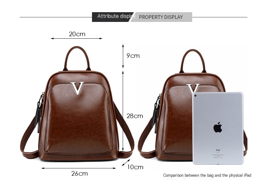Genuine Leather Women Backpack