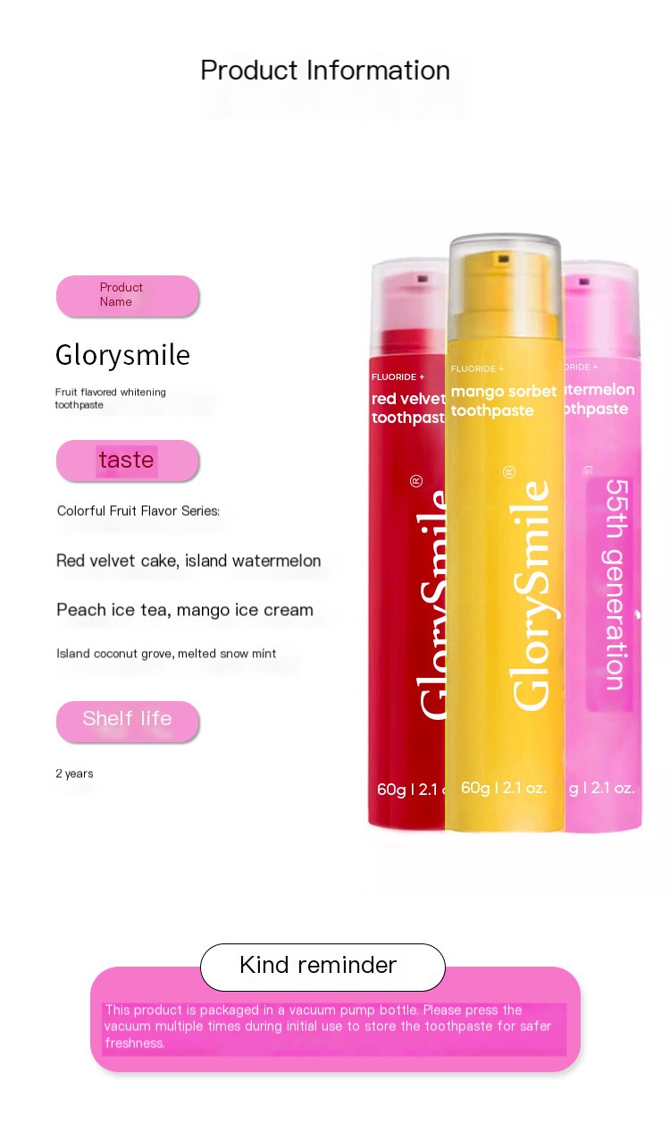 Fruity Whitening Toothpaste Variety