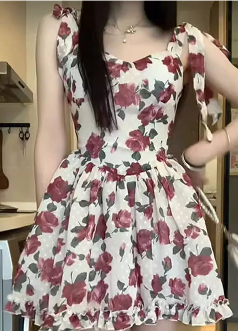 Floral High-Waisted Dress