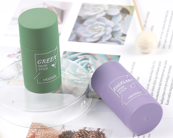 Supply delivery charming green tea cleaning solid mask eggplant deep cleansing TikTok same solid mask