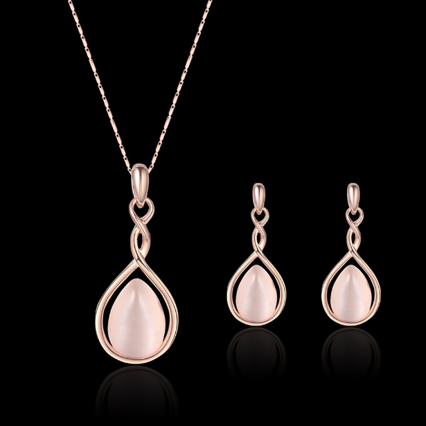 Gemstone Necklace and Earrings Set