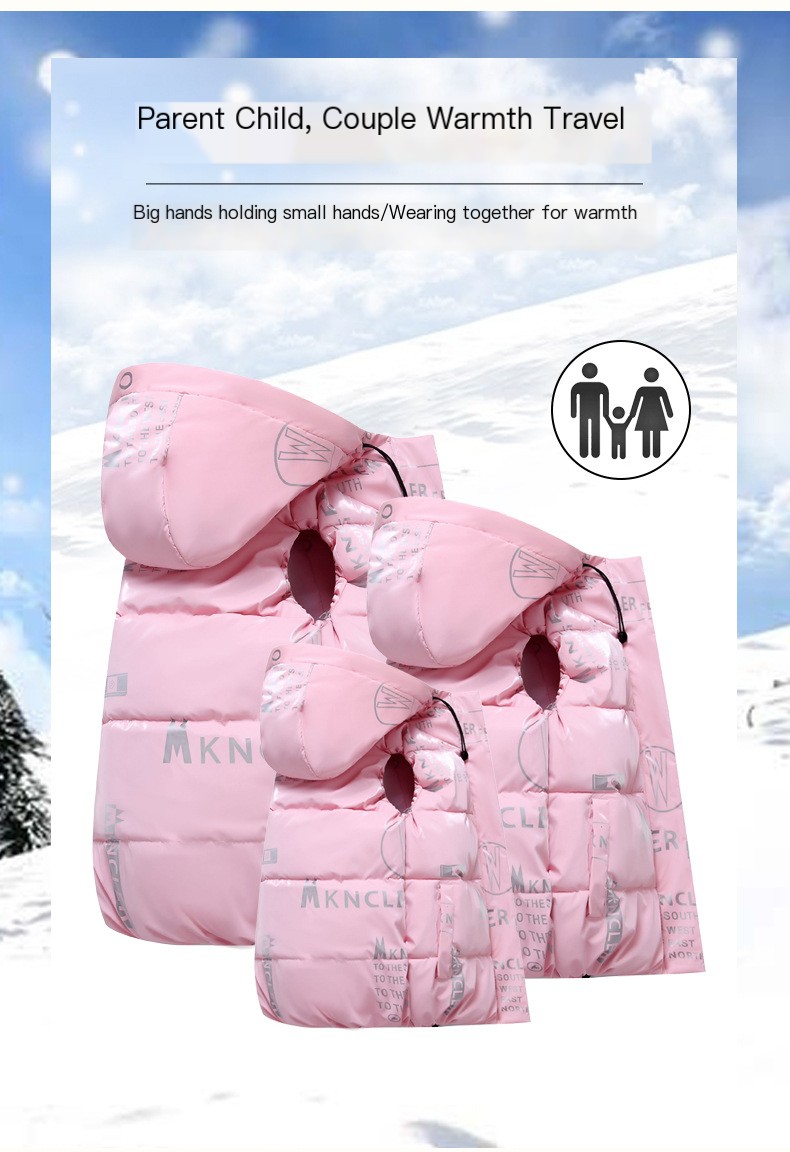 2023 new vest fashion autumn and winter W printed cotton waistcoat parent-child suit children's medium and large children's vest