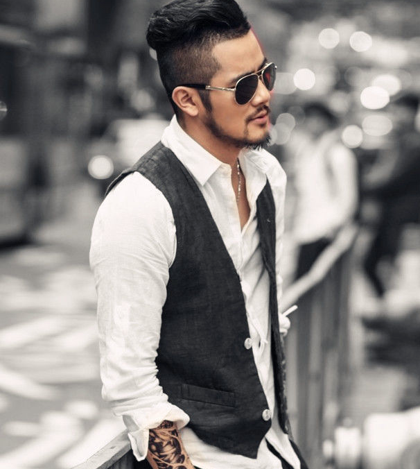 Men's Linen Vest - Side View