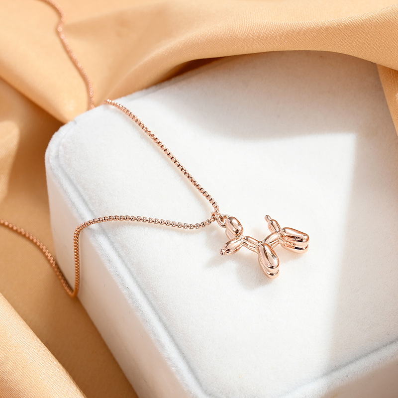 Balloon Dog Necklace Rose Gold