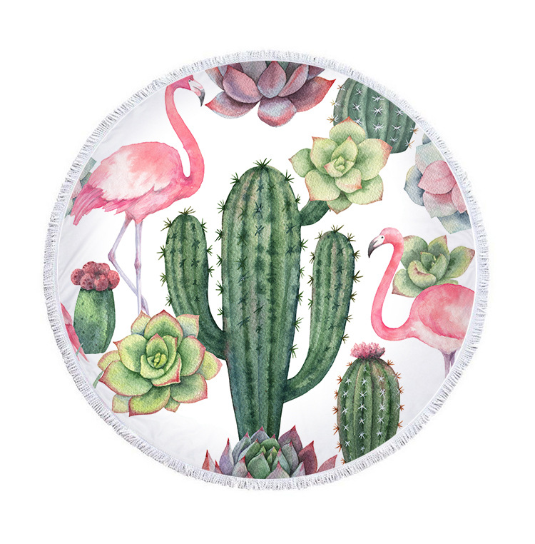 Flamingo Round Beach Towel 6