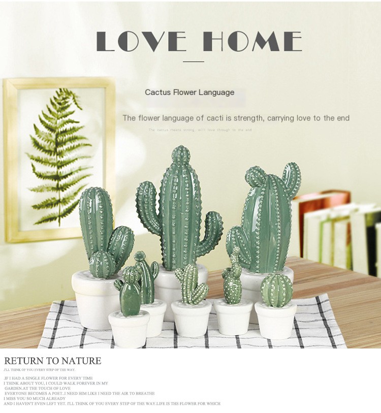 Ceramic Cactus Figurine