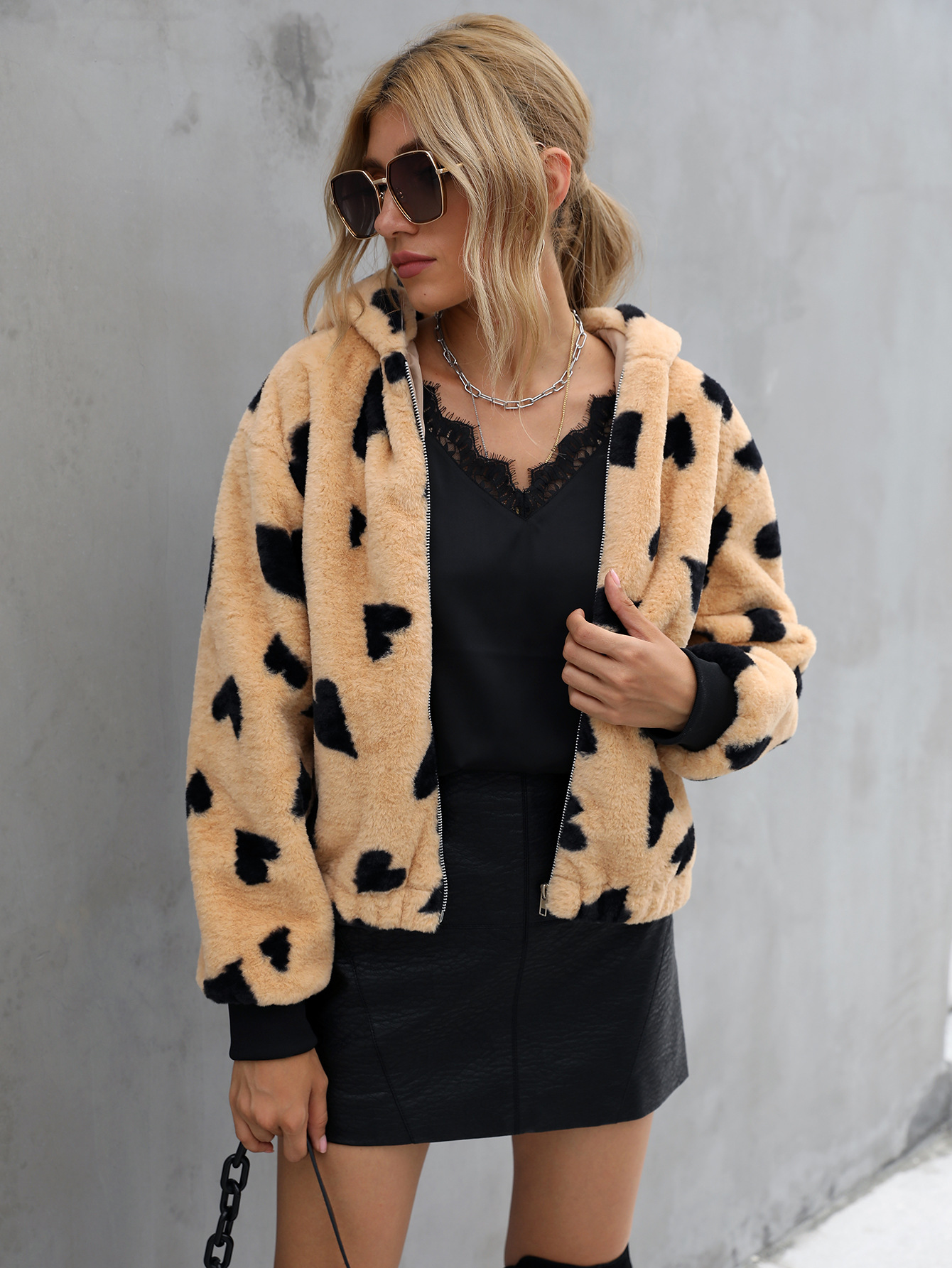 Lamb Fleece Coat Styled