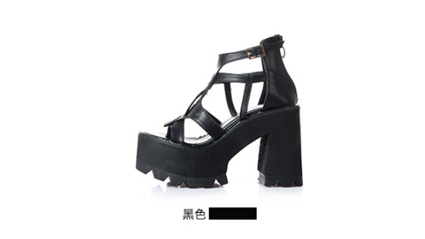 Peep-Toe Roman High Heels Bild 1
