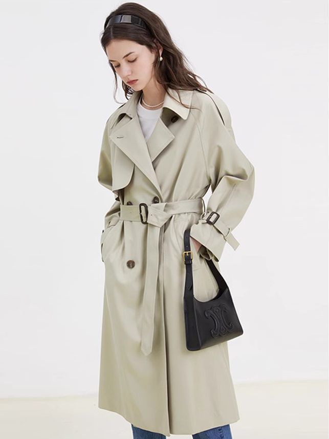 Classic Drape Coat in Khaki