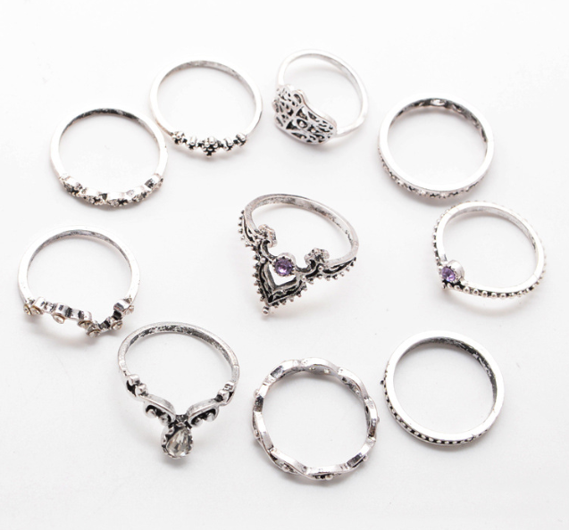 Purple Diamond Ring Set Image 2