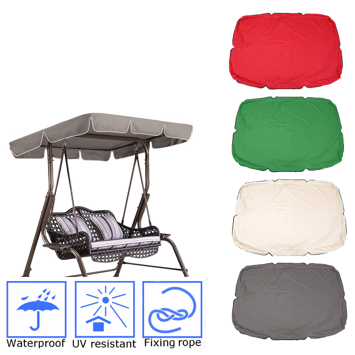 Patio Swing Canopy Top Cover, Outdoor Garden Yard Seat Top Cover image