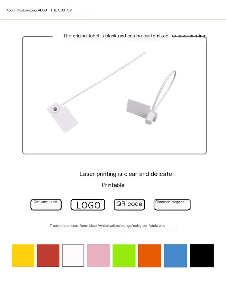 Disposable shoes and clothing anti-theft buckle anti-return tag plastic seal anti-disassembly anti-drop anti-adjustment buckle anti-counterfeiting